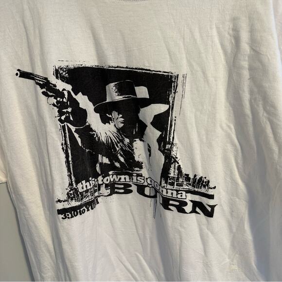 Vintage White This Town is Gonna Burn Cowboy Graphic Tee Unisex XL - Picture 9 of 10